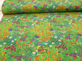 Gustav Klimt's Flower Garden, Field of Poppies, Sunflowers Fabric 140cm Wide Printed 100% Cotton Craft Fabric for Quilting, Clothing